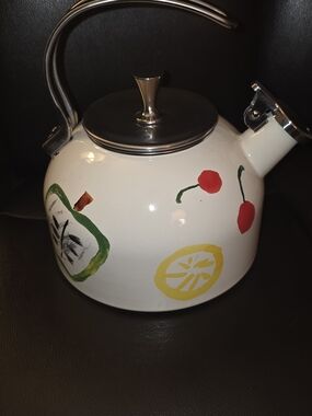 kate spade White Fruit-Print Stovetop Kettle with Stainless Accents